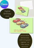 Digital birthday card  personaliseable-life is a joyride