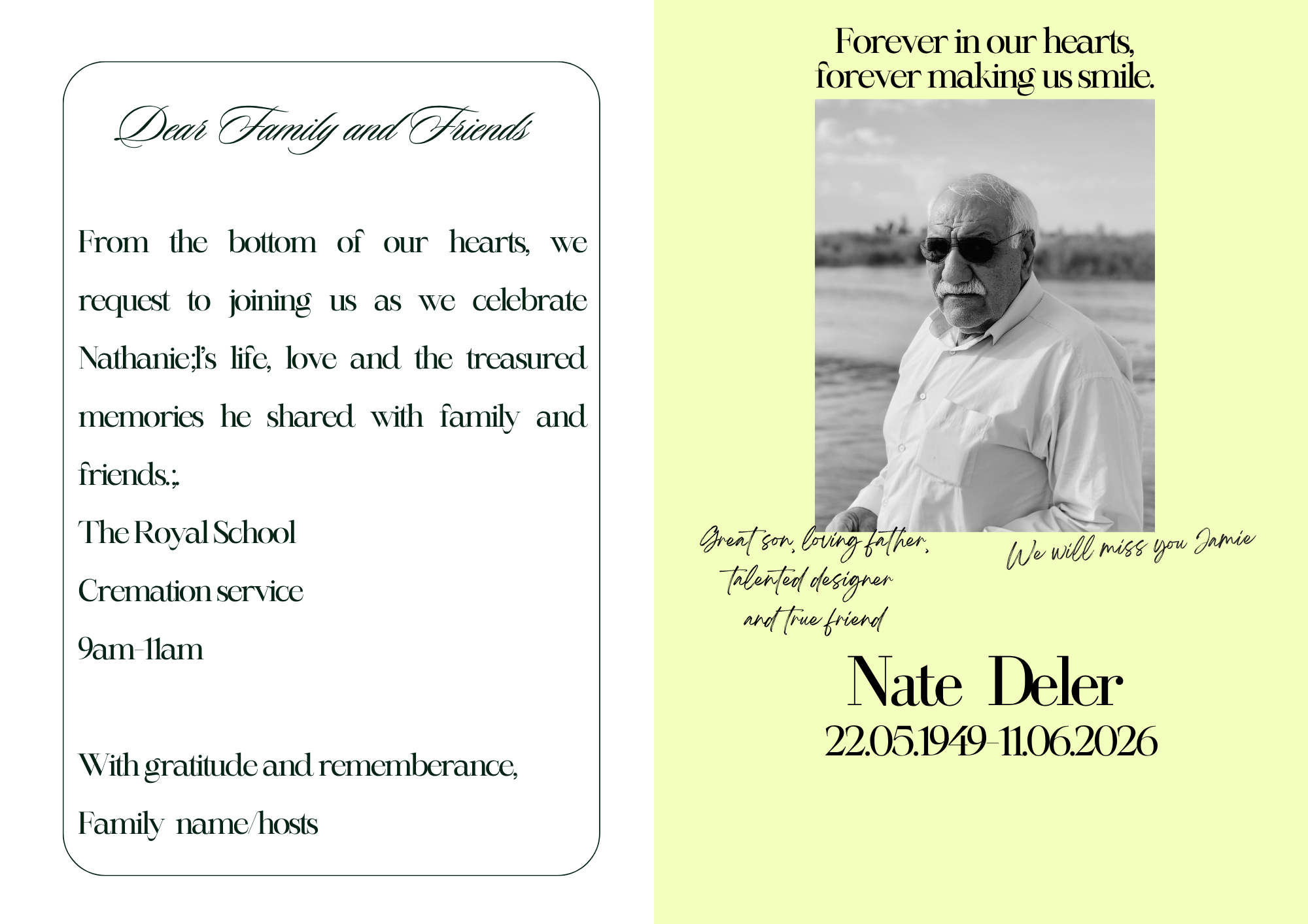 Digital Memorial  Template