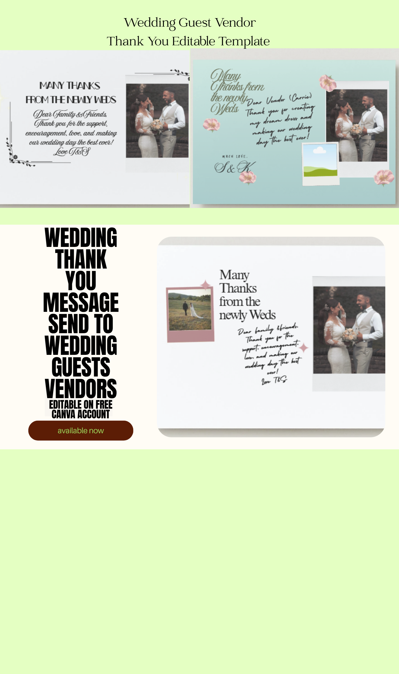 Wedding Guest Thank You Template – Editable Canva Template