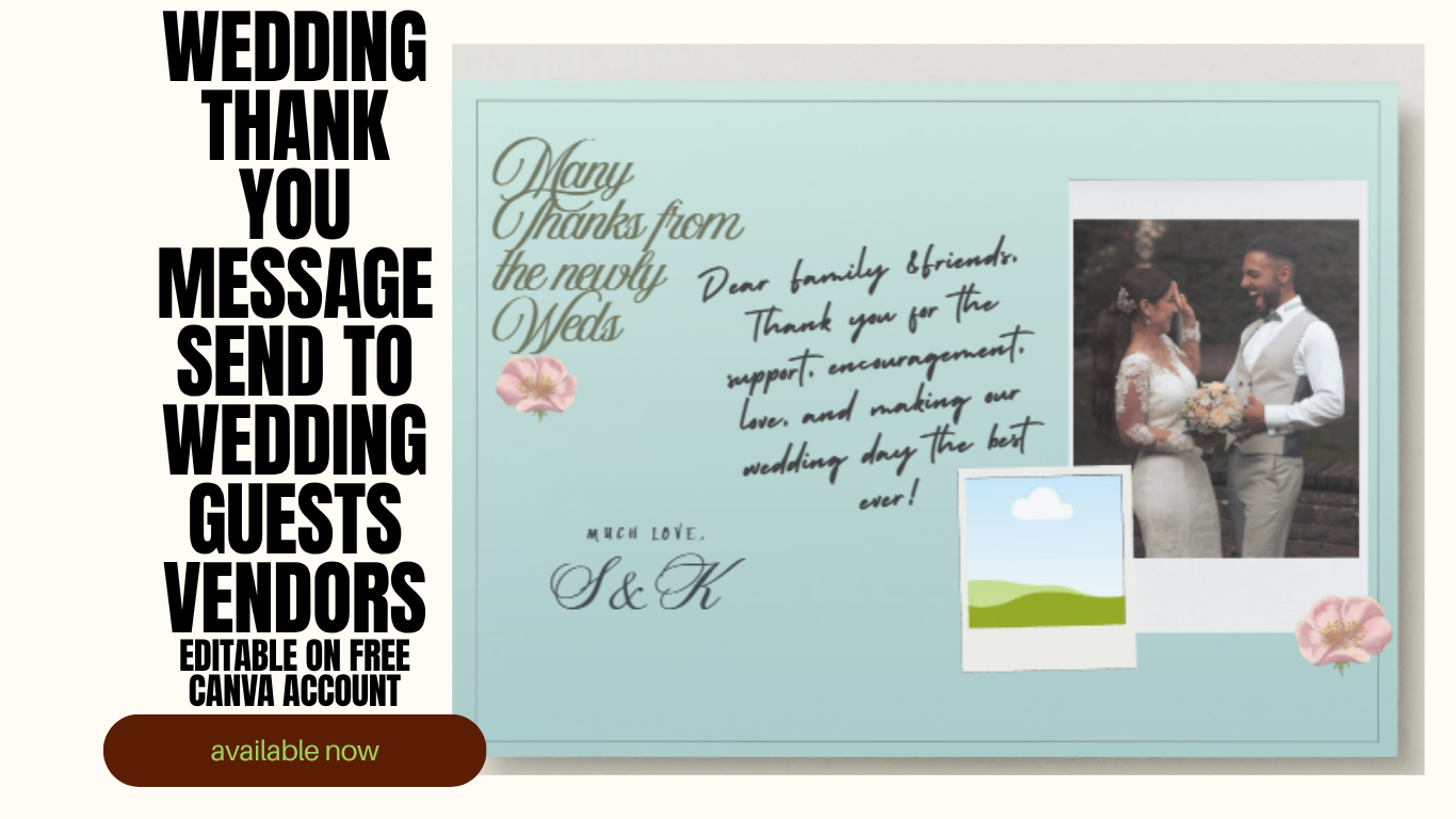Wedding Guest Thank You Template – Editable Canva Template