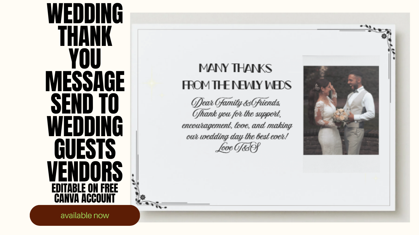 Wedding Guest Thank You Template – Editable Canva Template
