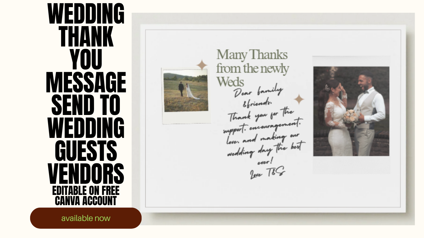Wedding Guest Thank You Template – Editable Canva Template