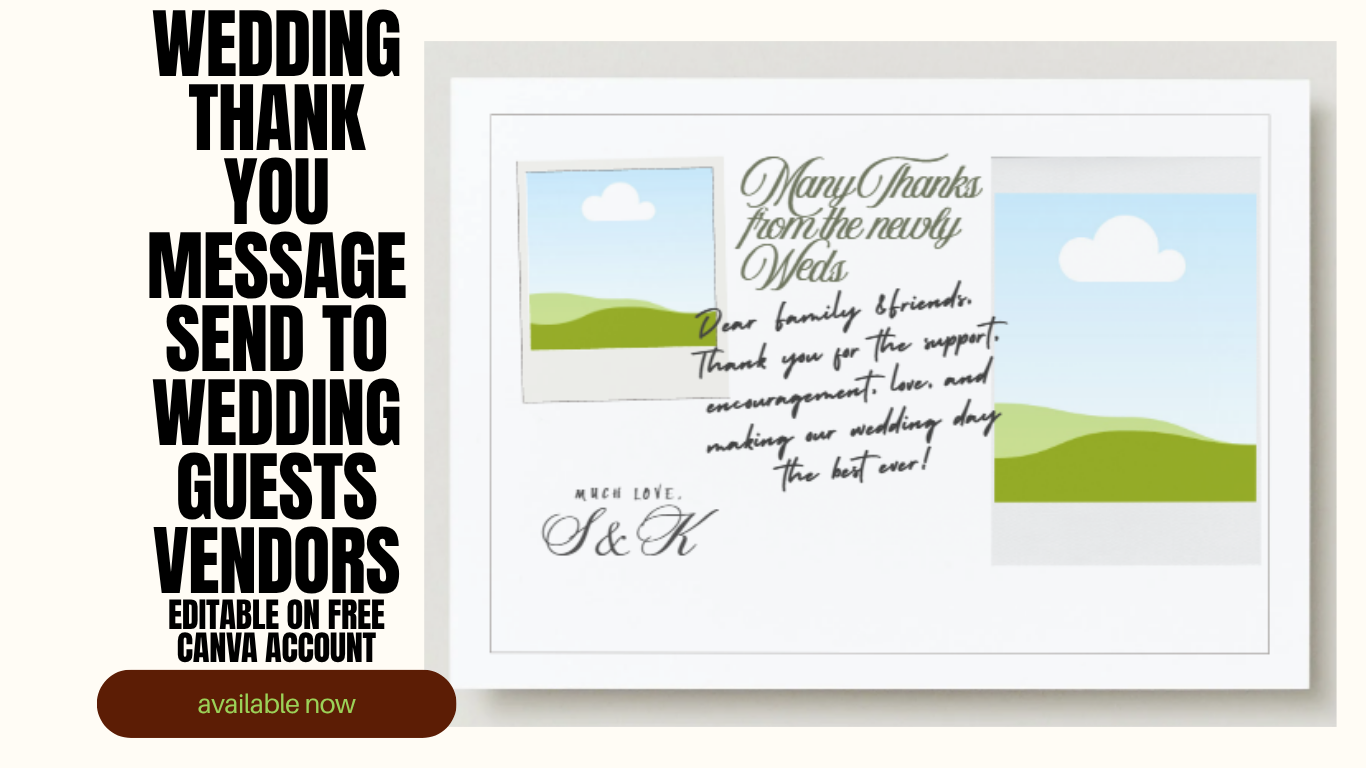 Wedding Guest Thank You Template – Editable Canva Template