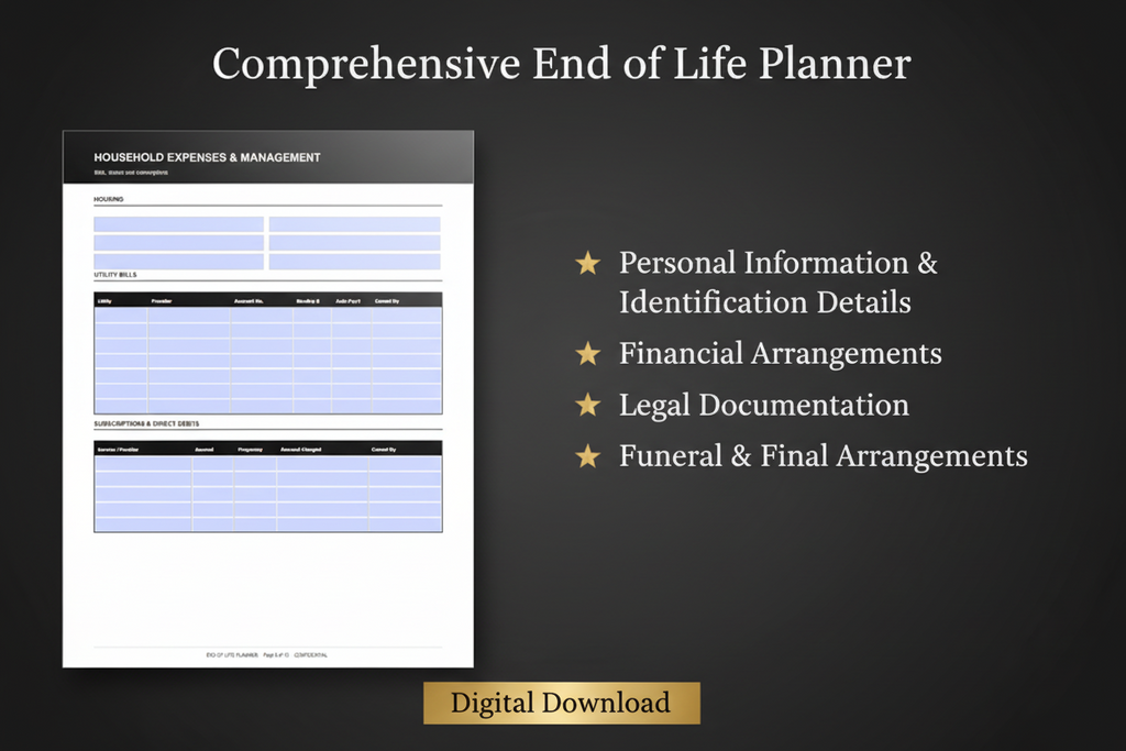 Comprehensive End of Life Planner bl&w