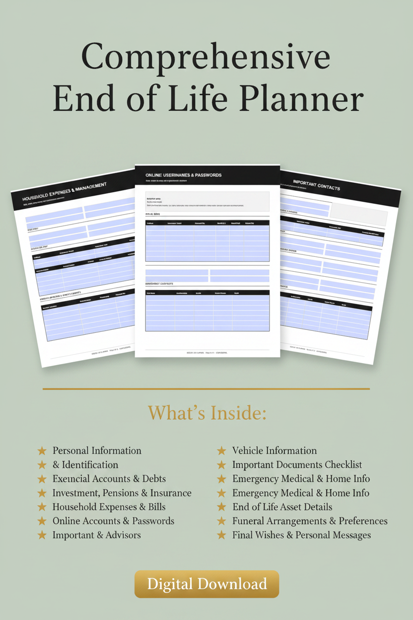 Comprehensive End of Life Planner bl&w