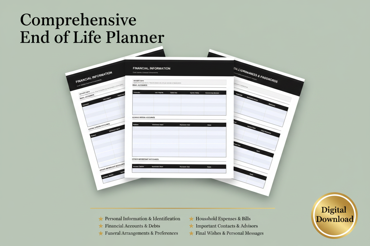 Comprehensive End of Life Planner bl&w