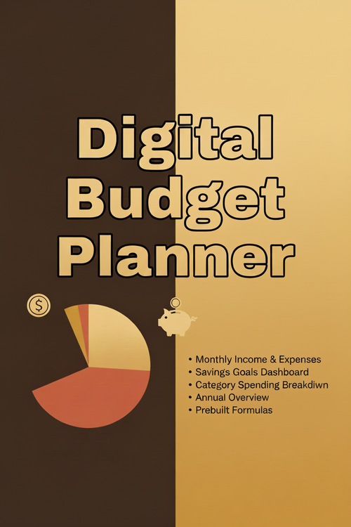 Digital Budget Planner – Brown & Buttercup Yellow Cover