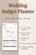 Wedding Budget Planner – Neutral Taupe & Cream Cover