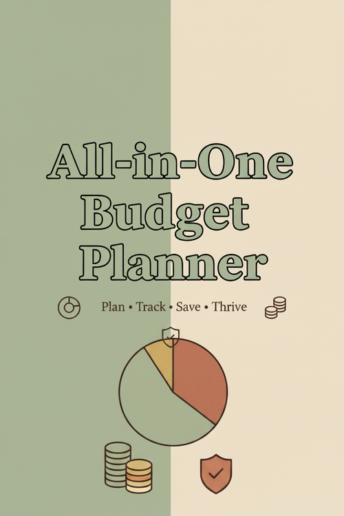All-in-One Budget Planner – Plan, Track, Save, Thrive Digital Template Cover