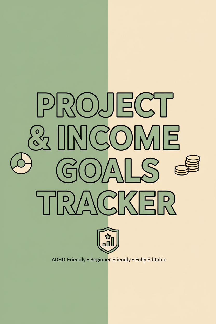 Project & Income Goals Tracker – Clean Cover No Mockup