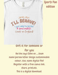 He/she says....come on..team name Sports Team quote digital design customiseable
