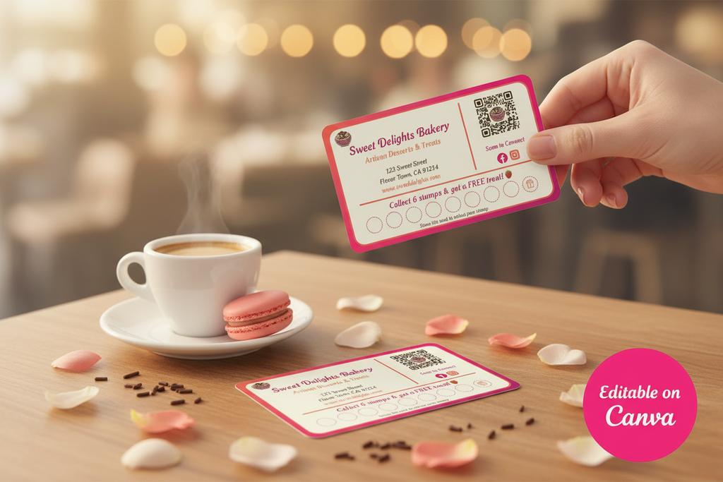 Sweet Business Card Template Lifestyle Mockup