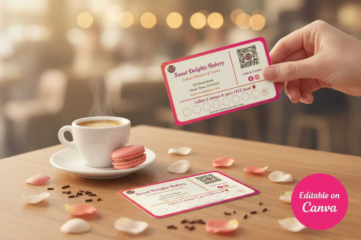 Sweet Business Card Template Lifestyle Mockup