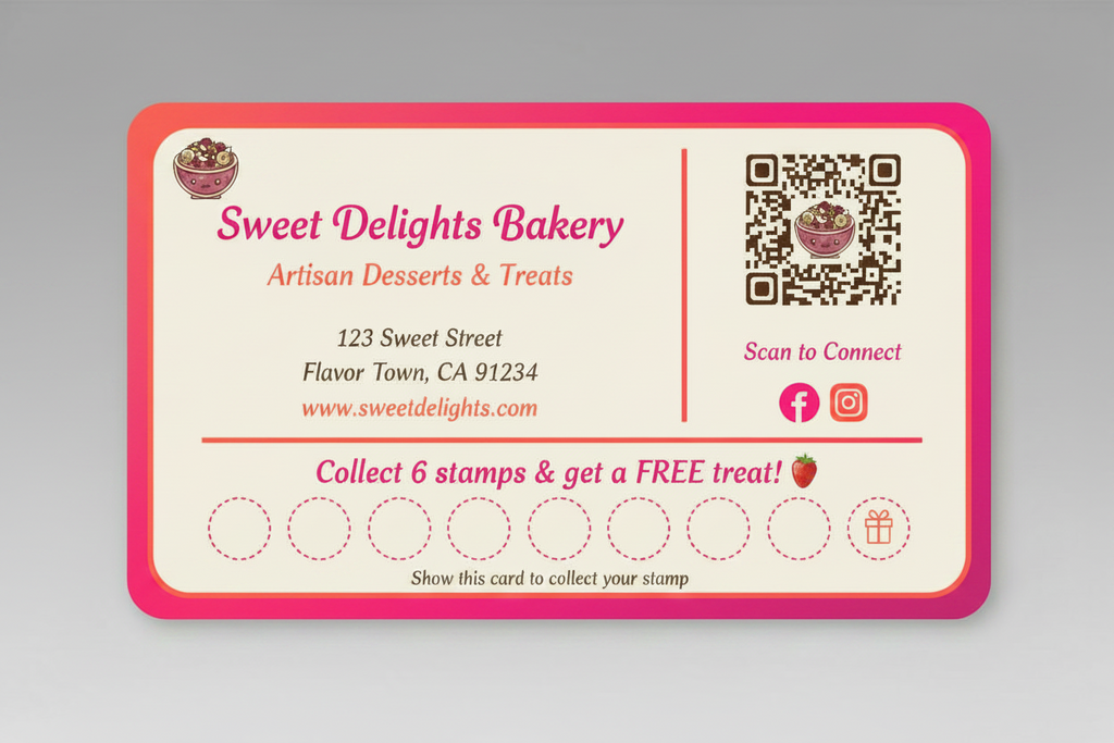 Baked Goods Business Card with  QR Code Template — Editable on Canva (Free)